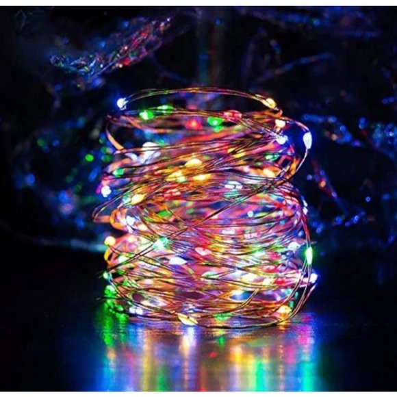Solar String Lights Multi Color, Ankway 200 LED Fairy Lights 3-Strand Copper Wir - Picture 7 of 7